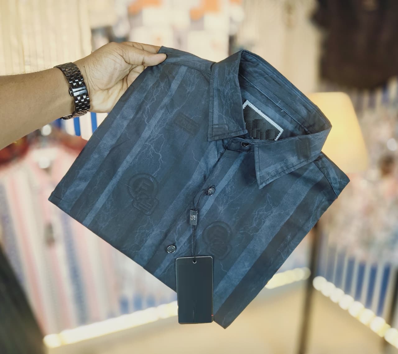 Black Pure Cotton Full sleeve Shirt