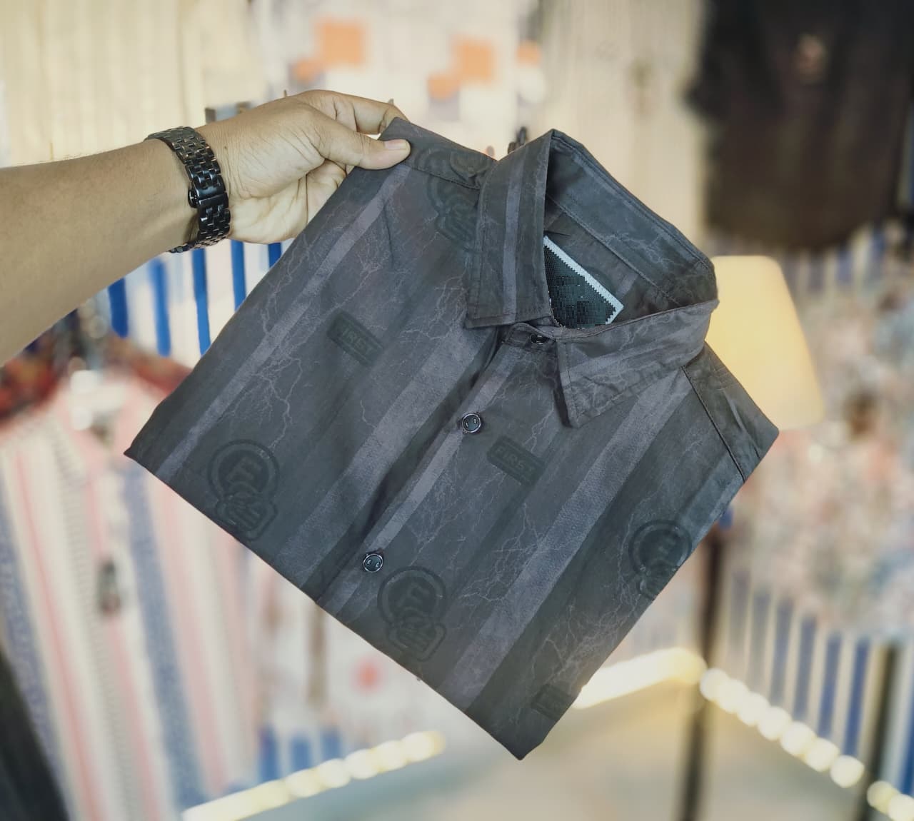 Black Pure Cotton Full sleeve Shirt